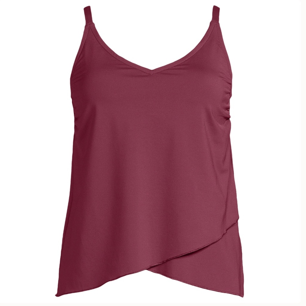 Lands' End Tulip Hem Tankini Top-Size Small Petite